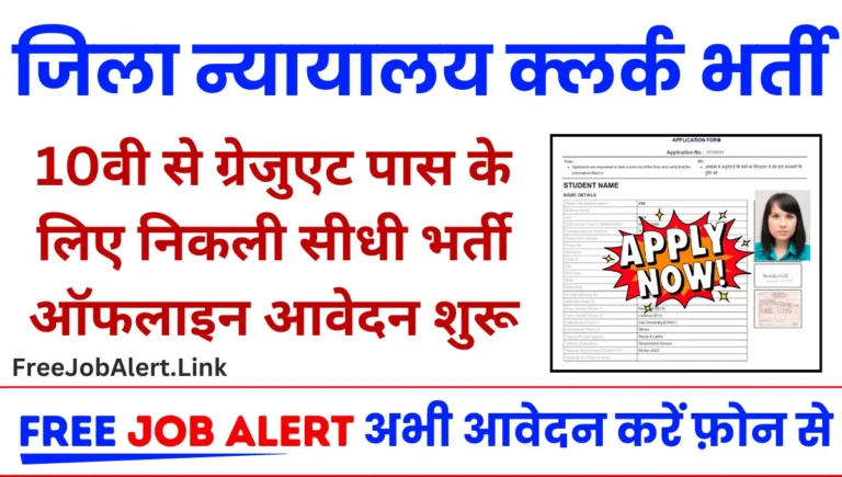 District Court Clerk Vacancy जिला कोर्ट में निकली क्लर्क के पदों पर भर्ती ऑफलाइन करना होगा आवेदन