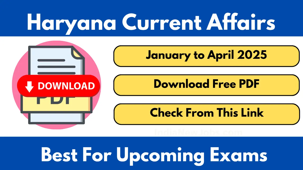 Haryana Current Affairs PDF January to April 2025