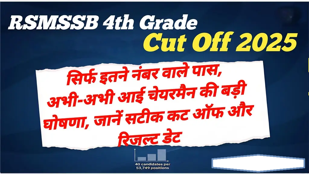 Rajasthan 4th Grade Cut Off 2025